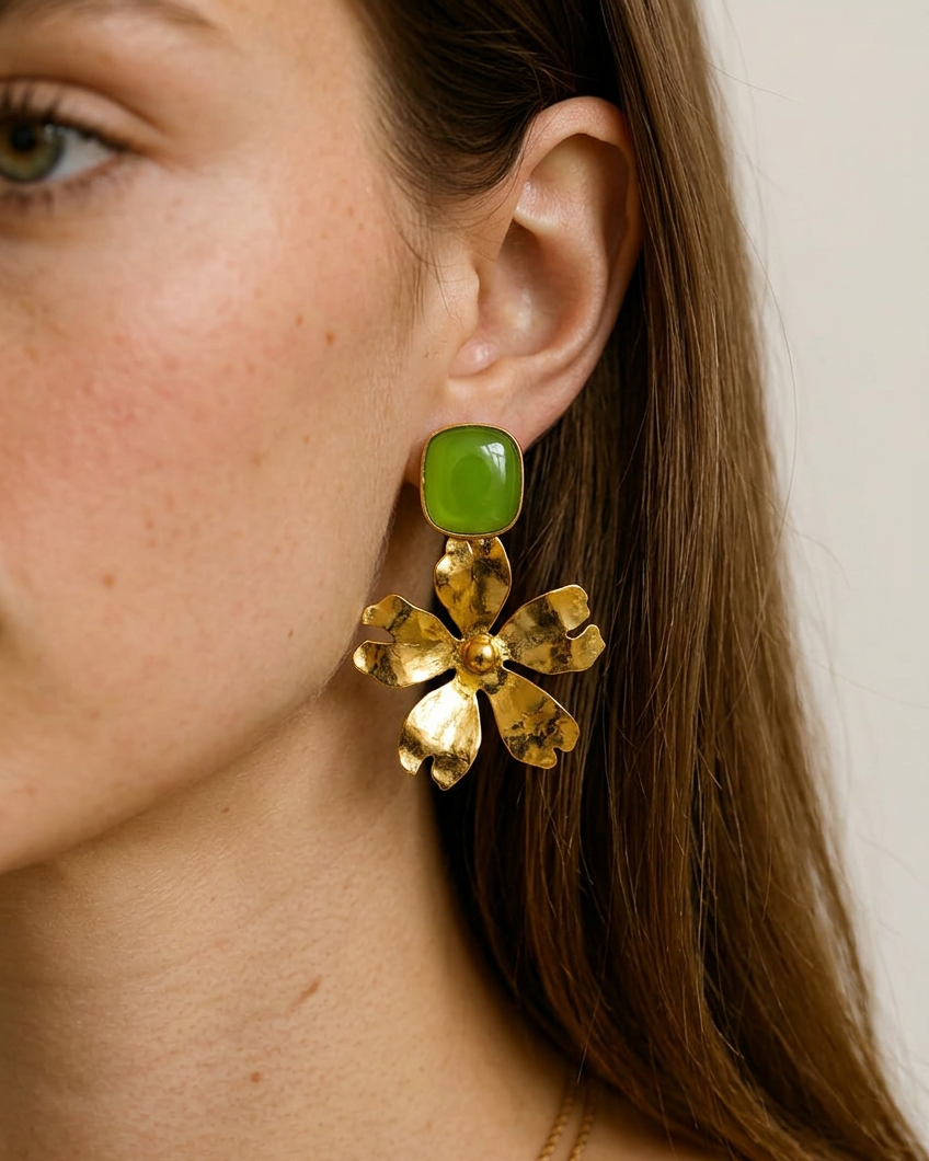 Camelia stone Earrings